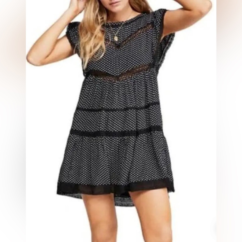 Free People Black Polka Dot Mini Dress